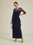 Vestido midi entallado con drapeado