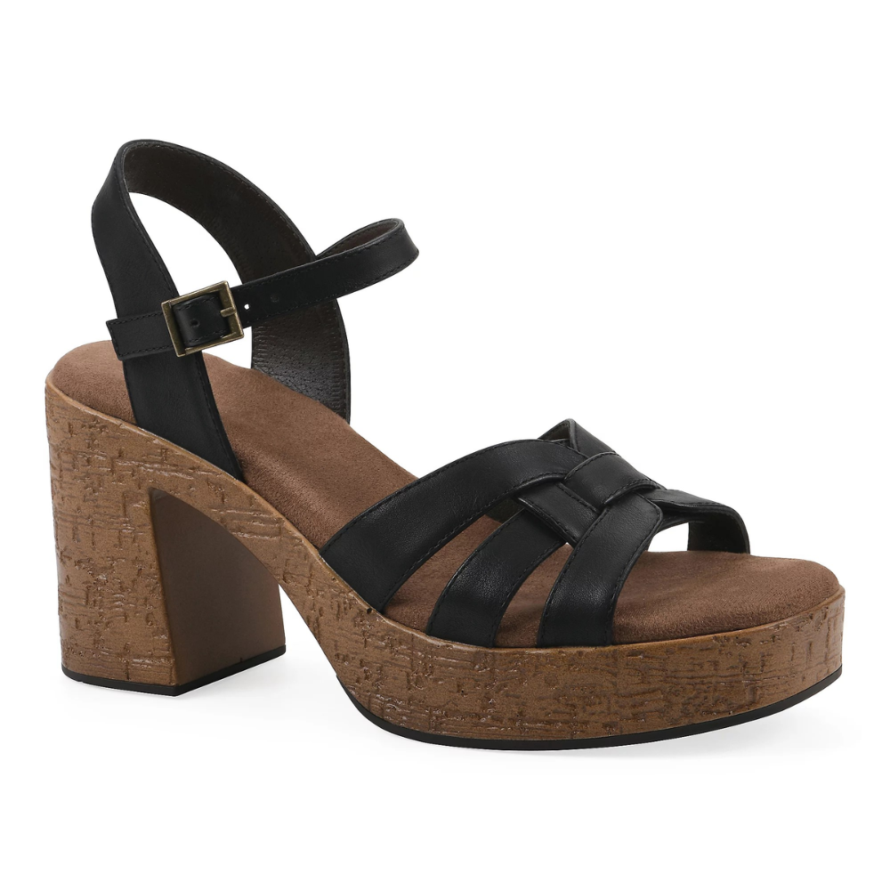 Barista Cork Block Heel Sandals