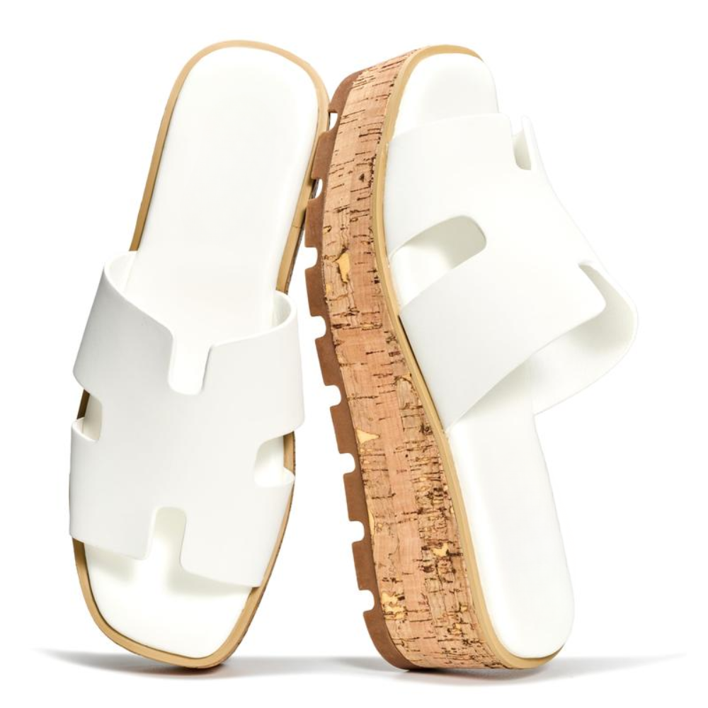 Leather Foam Slide Sandals