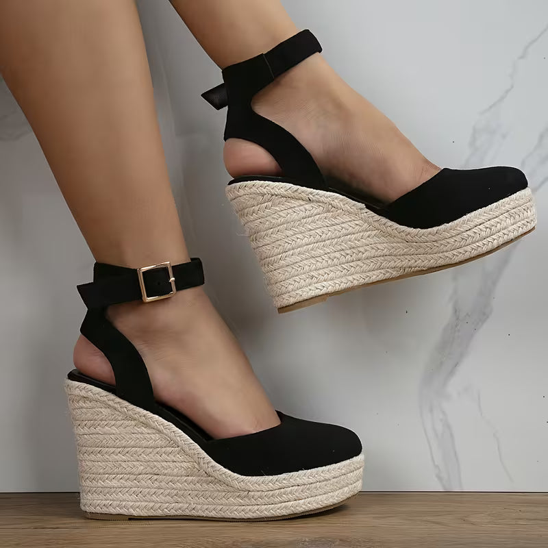 Barcelona - Ankle Strap Espadrille Wedges