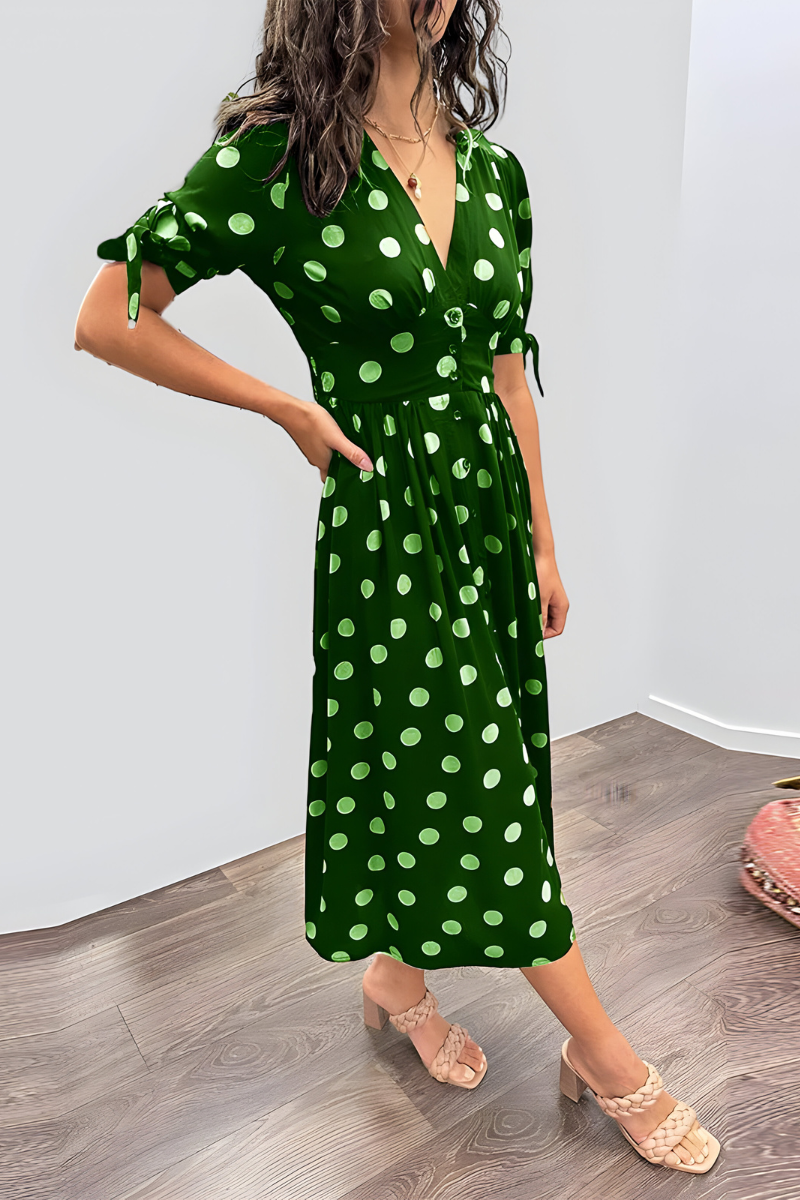 Noria™ | Elegante stippenjurk