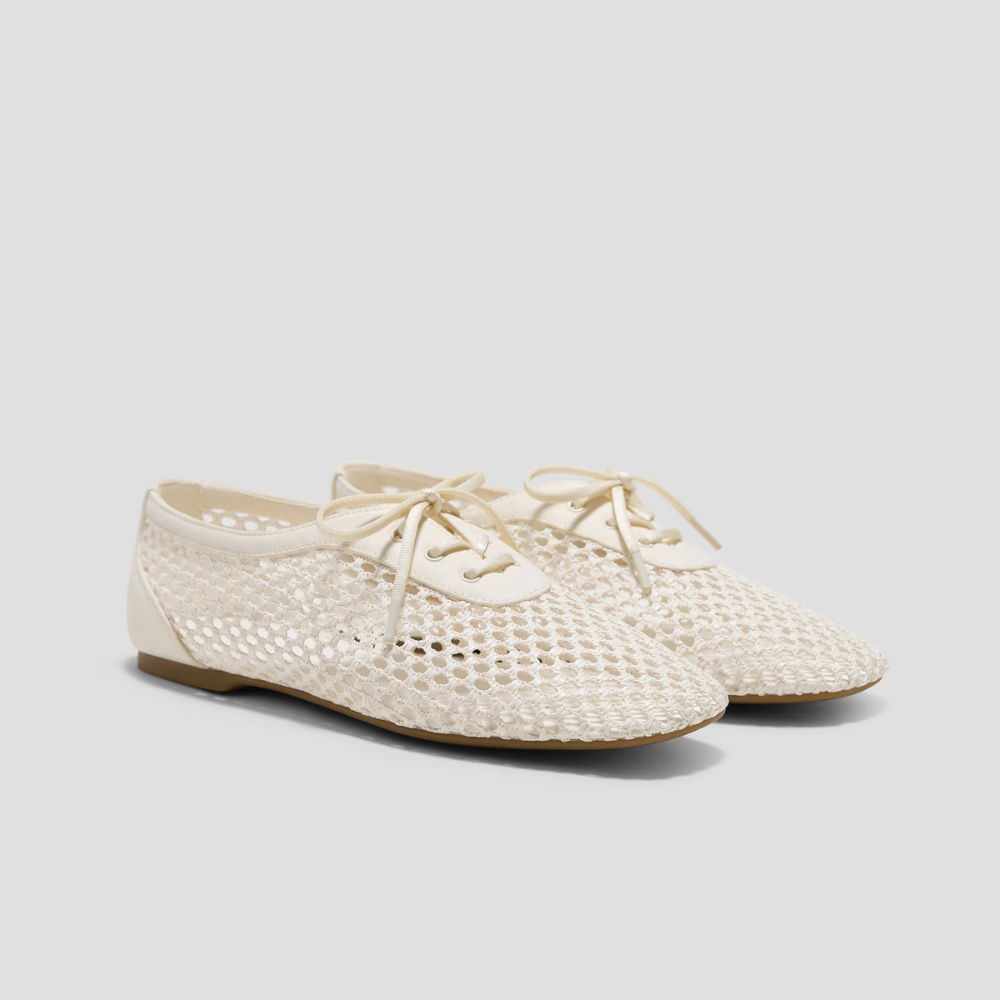 Capri Mesh Lace-Up Flats – Feather-Light Summer Walks