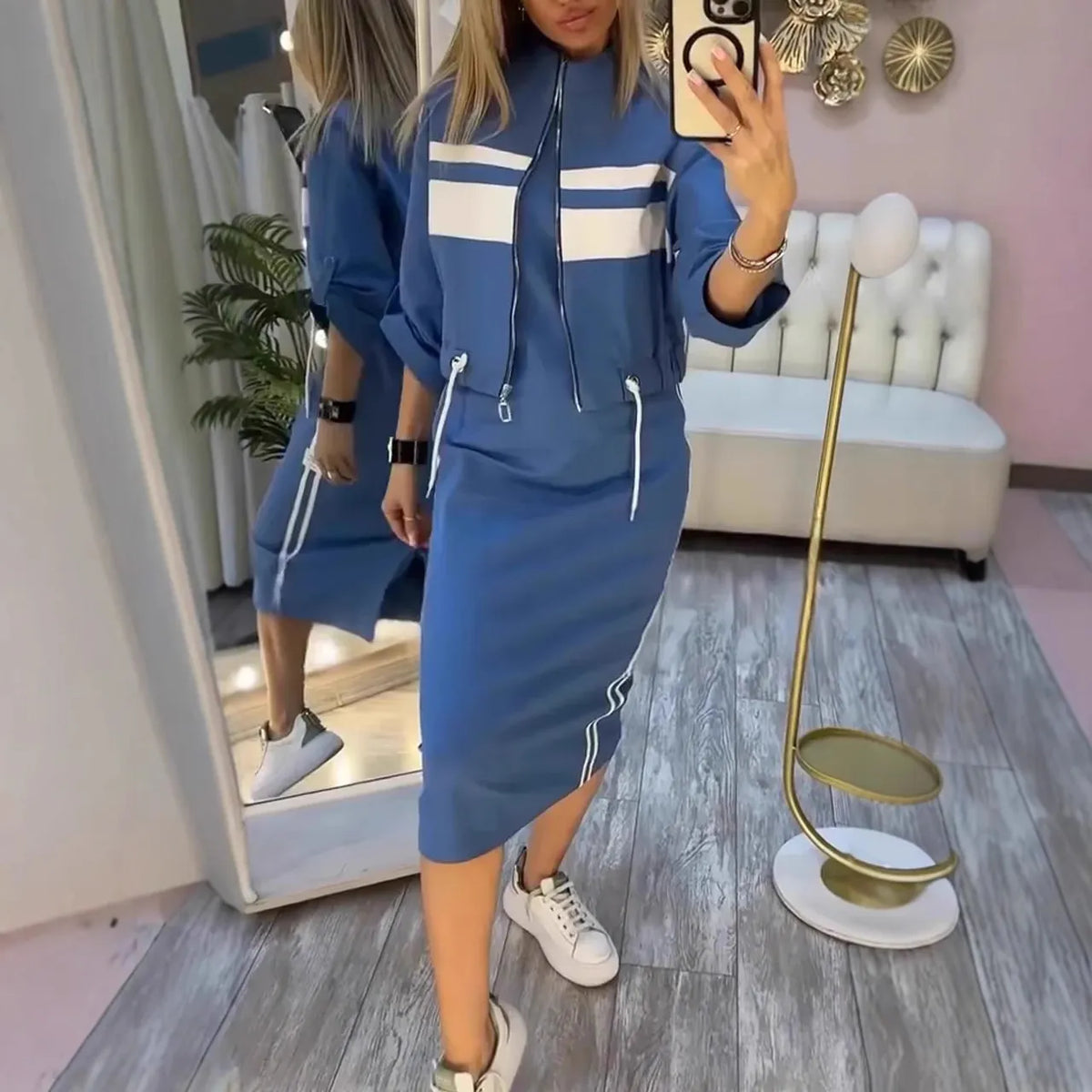 Mire™ | Comfortabele Midi Jurk & Vest