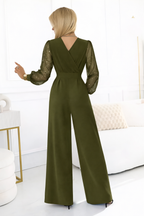 Iris™ | Jumpsuit met V-hals en Glitters op de Mouwen