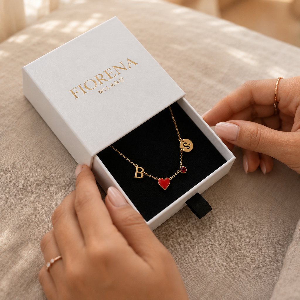 COLLANA CON INIZIALE A FORMA DI CUORE