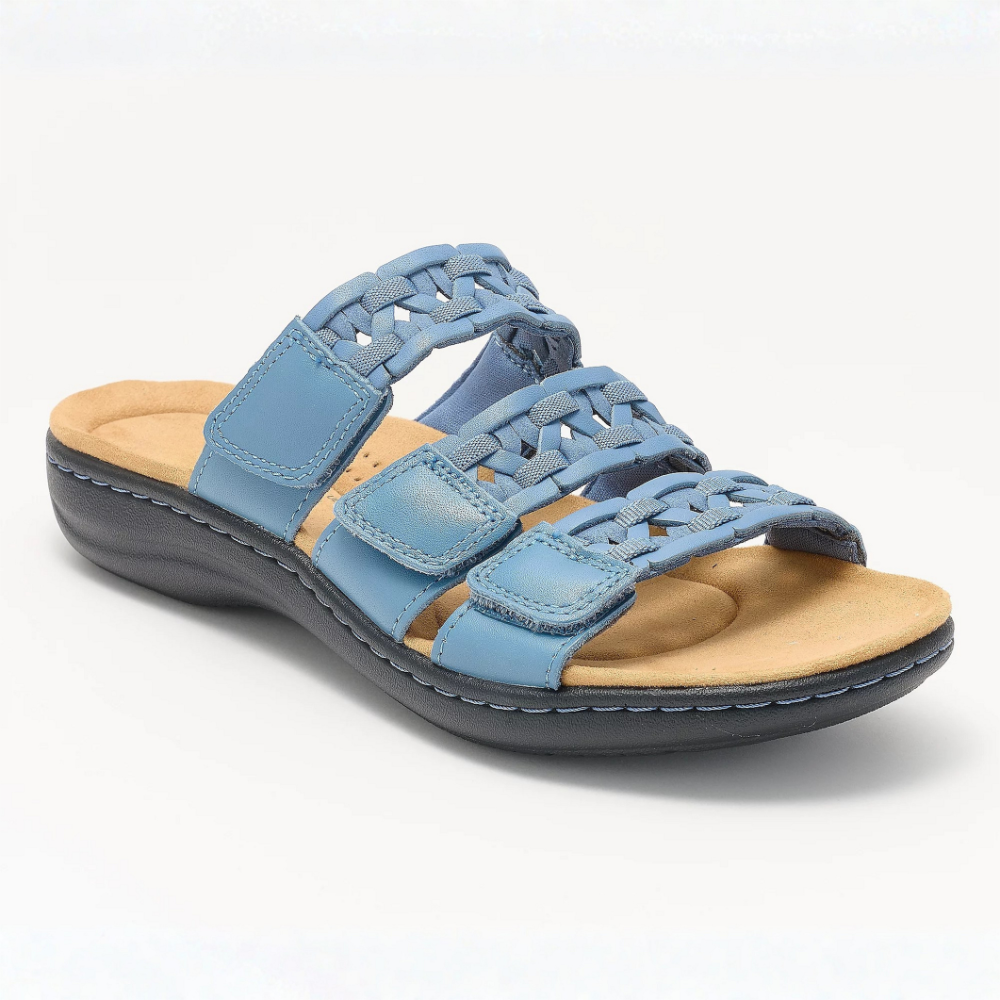 Riviera Triple-Strap Leather Slides – All-Day Cushion Comfort