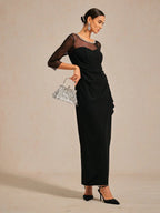 Vestido midi entallado con drapeado