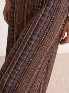 Vestido largo estampado étnico