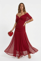 Vestido largo con escote en v
