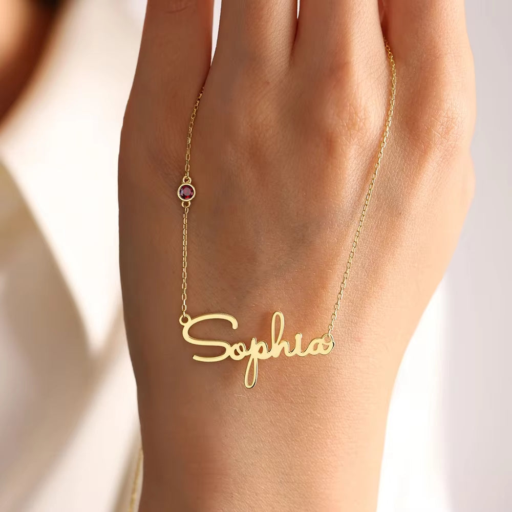COLLANA PERSONALIZZATA CON NOME E PIETRA DEL MESE DI NASCITA