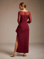 Vestido midi entallado con drapeado