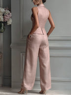 Aime™ | Tweedelige set met V-hals en knoopsluiting