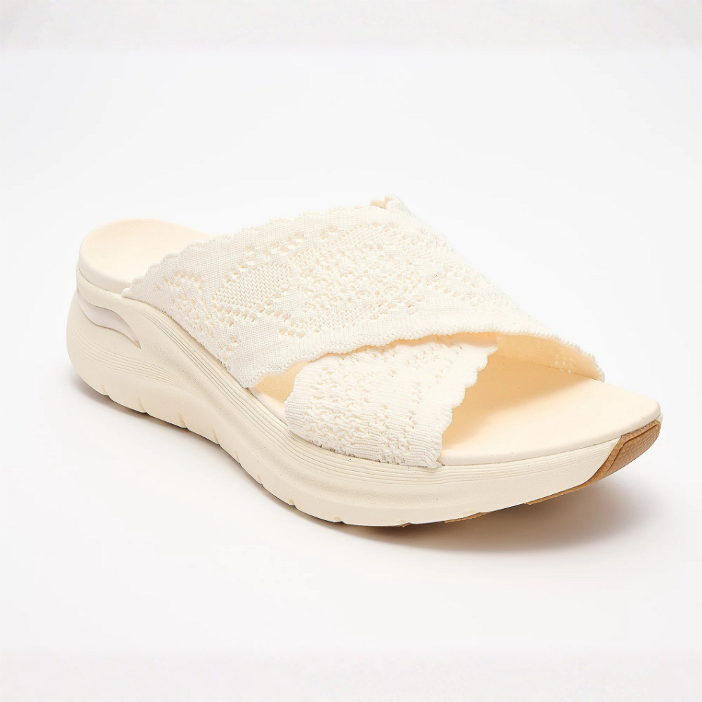 Mia Crochet Knit Slide Sandals – Stretch Into Pure Comfort