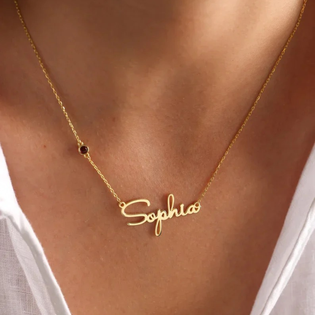 COLLANA PERSONALIZZATA CON NOME E PIETRA DEL MESE DI NASCITA