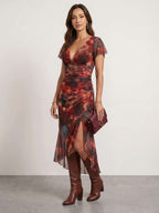 Vestido midi detalle drapeado