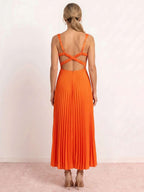 Vestido midi plisado vesta