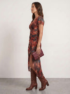 Vestido midi detalle drapeado