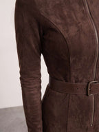 Vestido de antelina marrón