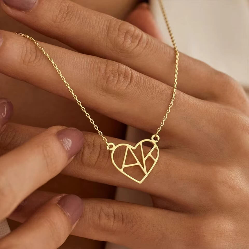 COLLANA CON CUORE E INIZIALE