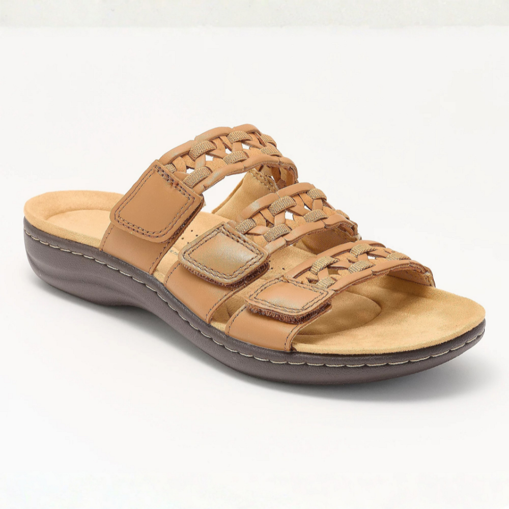 Riviera Triple-Strap Leather Slides – All-Day Cushion Comfort