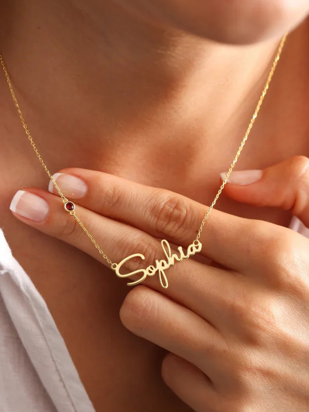 COLLANA PERSONALIZZATA CON NOME E PIETRA DEL MESE DI NASCITA
