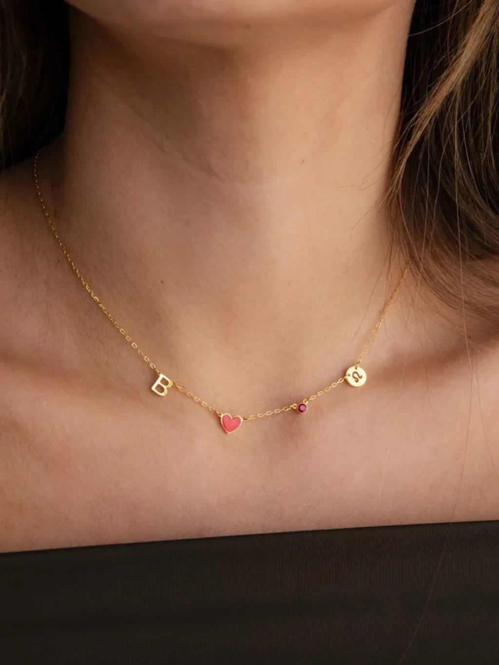 COLLANA CON INIZIALE A FORMA DI CUORE