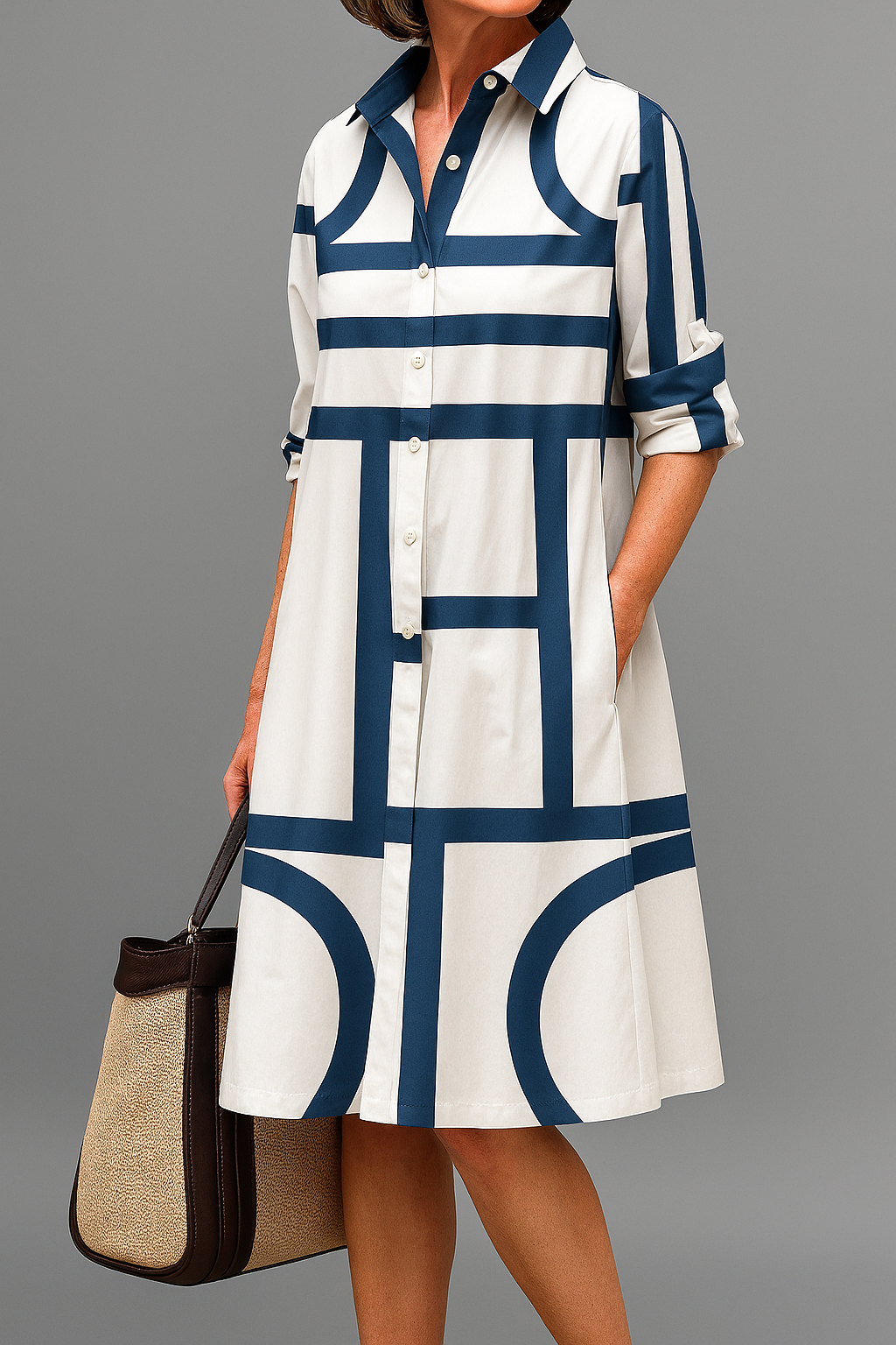 JULIA - MIDI JURK MET PATROON