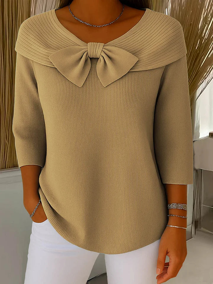 Lirya™ | Elegante gebreide top met strik
