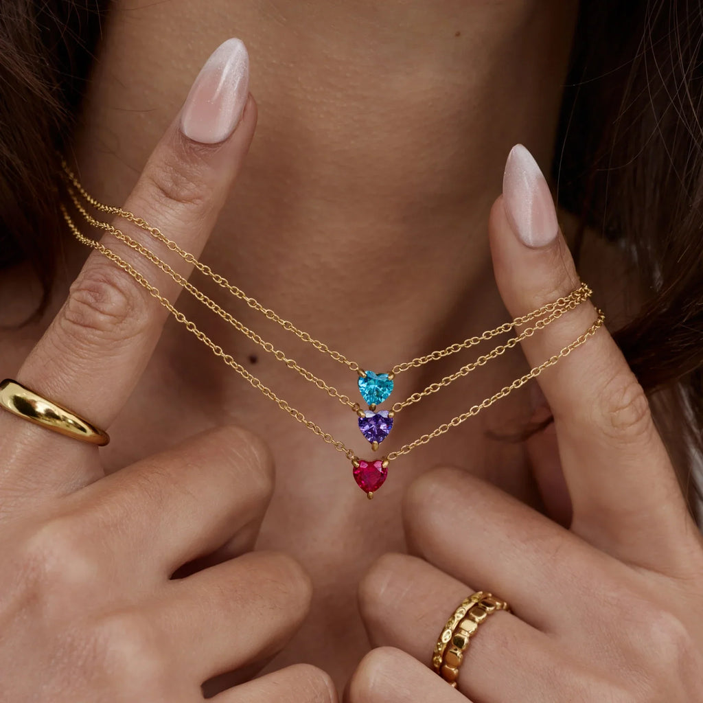 COLLANA CON PIETRA PORTAFORTUNA A CUORE