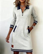 Sylvia™ | Chic Langemouw Katoenen Jurk